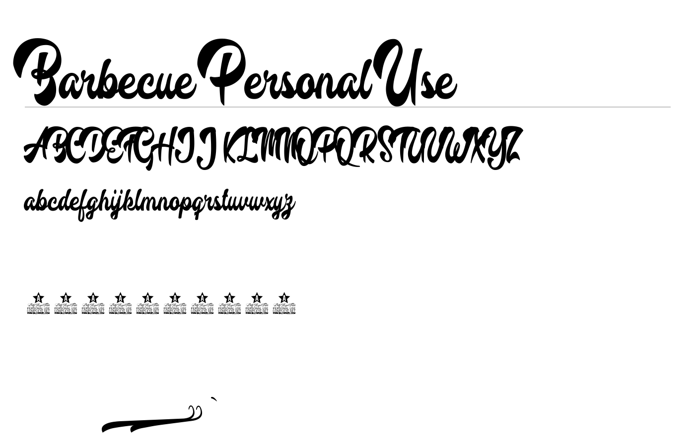 Barbecue Personal Use Font preview