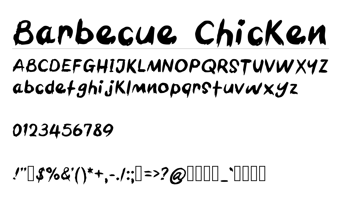 Barbecue Chicken Font preview