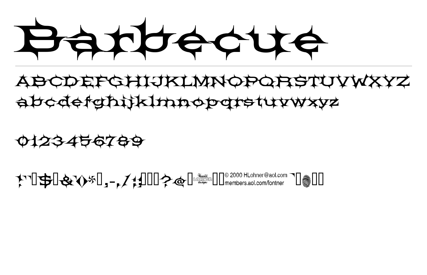 Barbecue Font preview