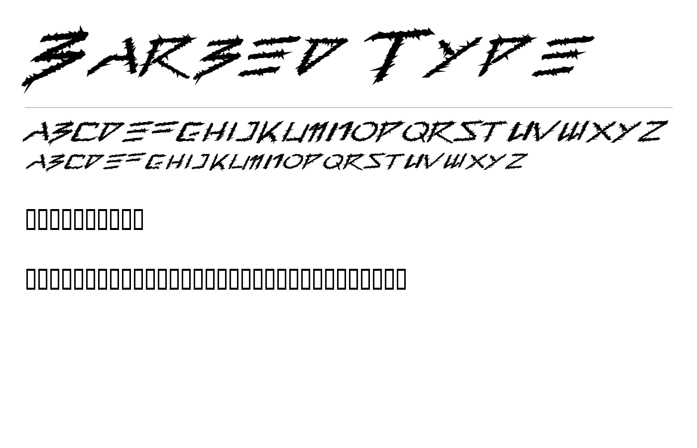 Barbed Type Font preview
