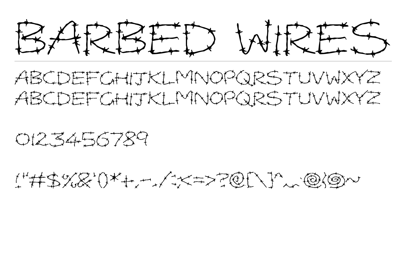 Barbed Wires Font preview