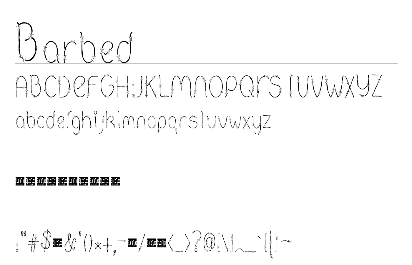 Barbed Font preview