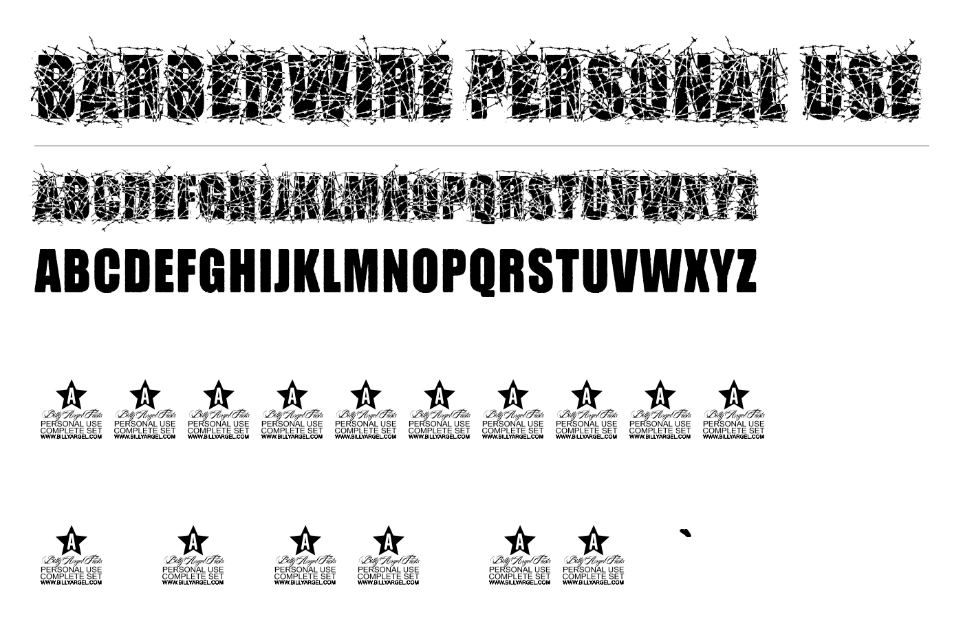 BARBEDWIRE PERSONAL USE Font preview
