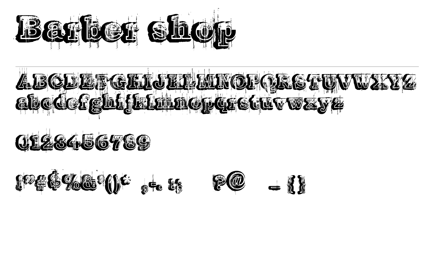Barber shop Font preview