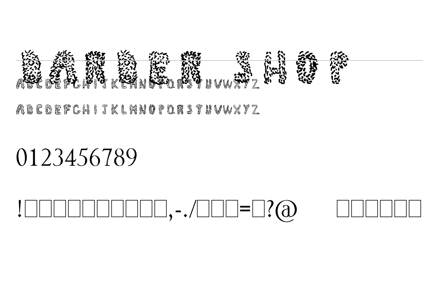 barber shop Font preview