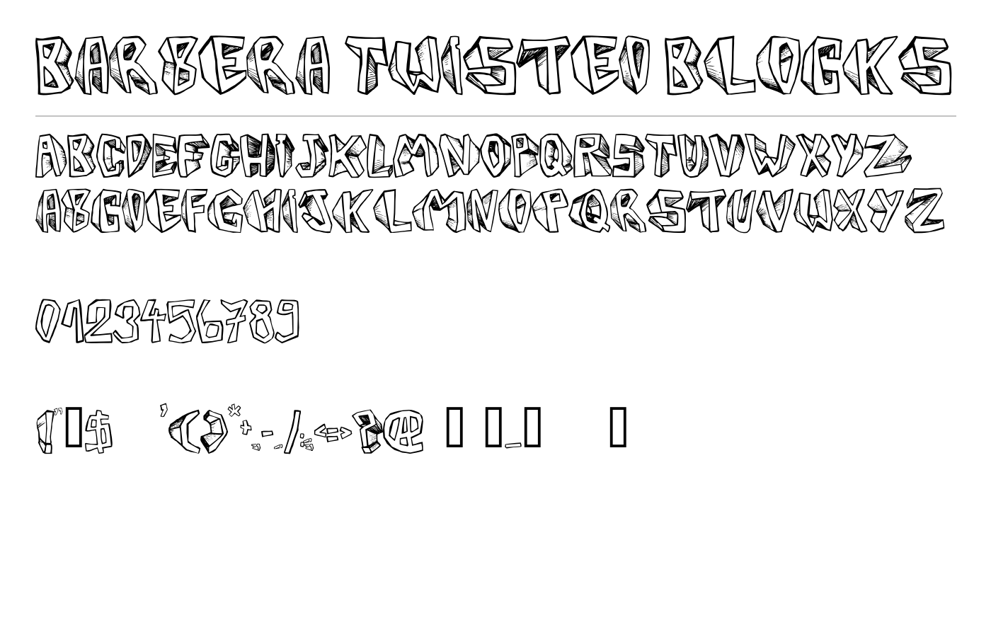 Barbera Twisted Blocks Font preview