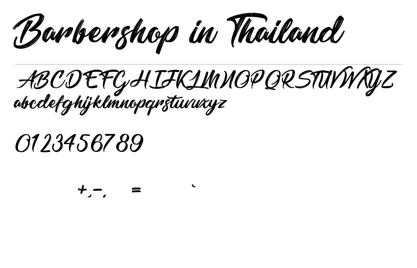Barbershop in Thailand Font preview