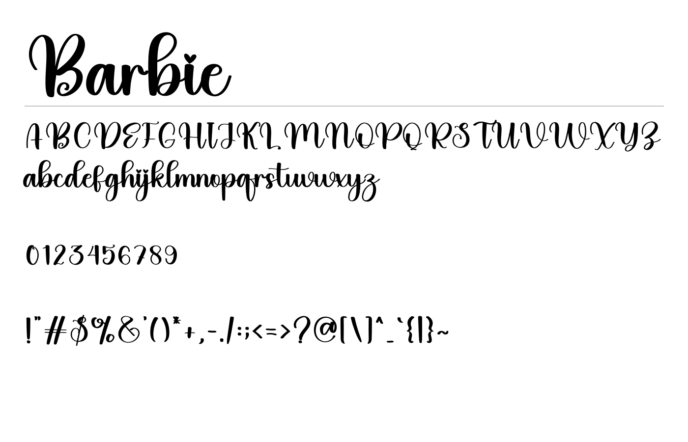 Barbie Font preview