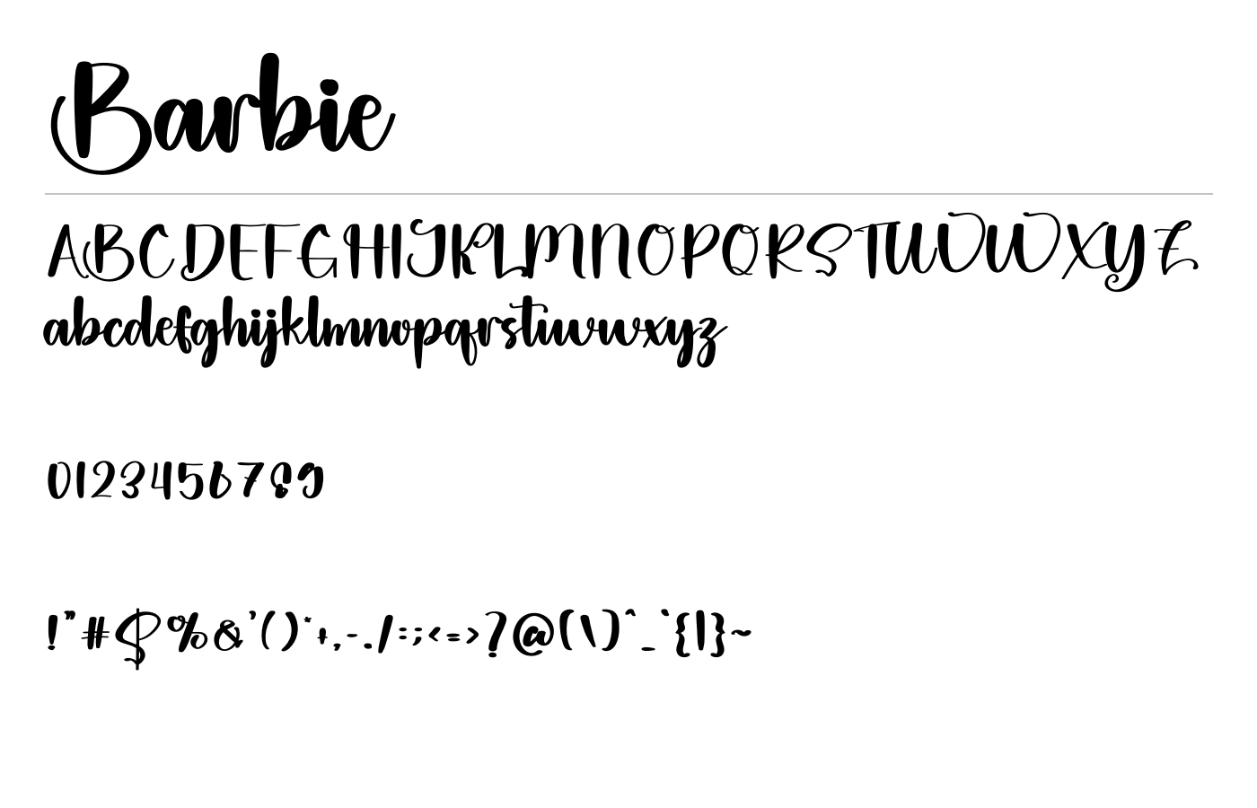 Barbie Font preview