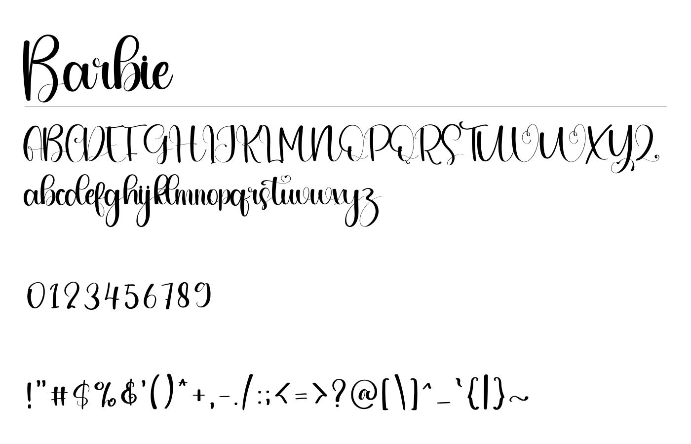 Barbie Font preview
