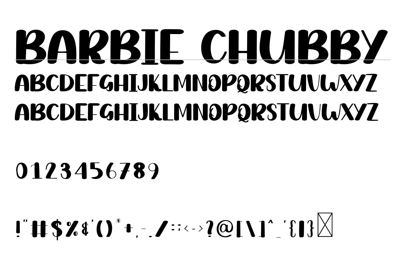 Barbie Chubby Font preview