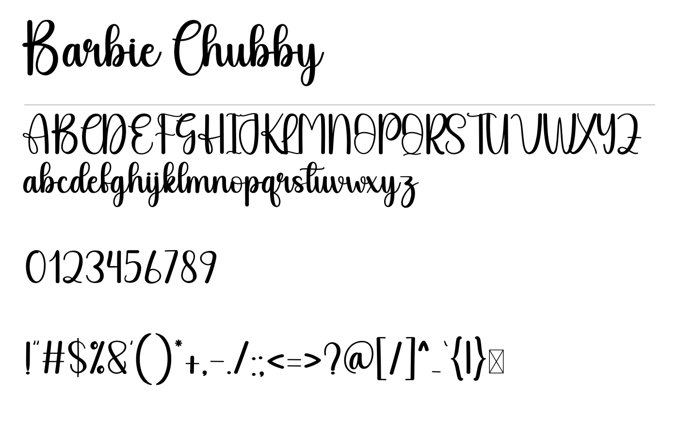 Barbie Chubby Font preview