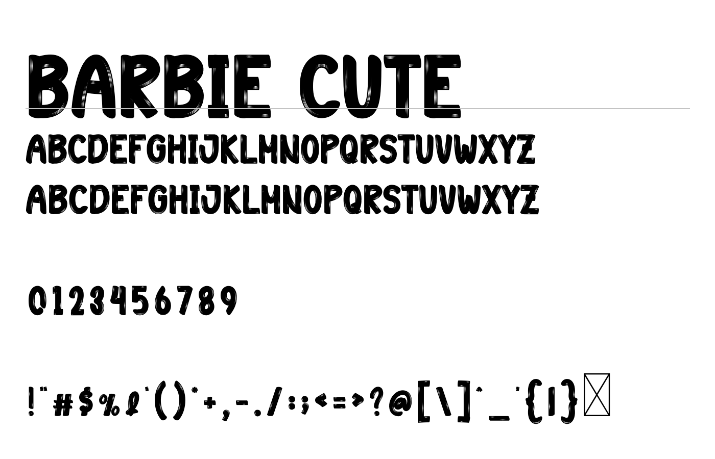 Barbie Cute Font preview