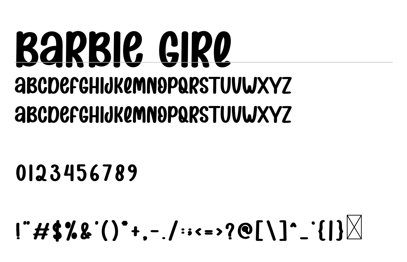 Barbie Girl Font preview