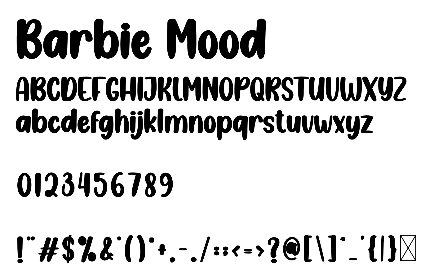 Barbie Mood Font preview