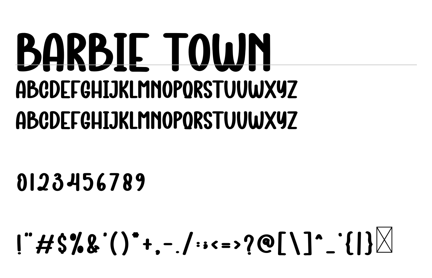Barbie Town Font preview
