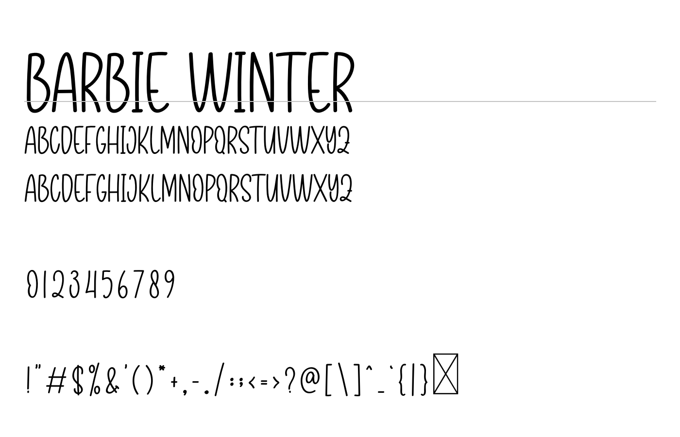 Barbie Winter Font preview