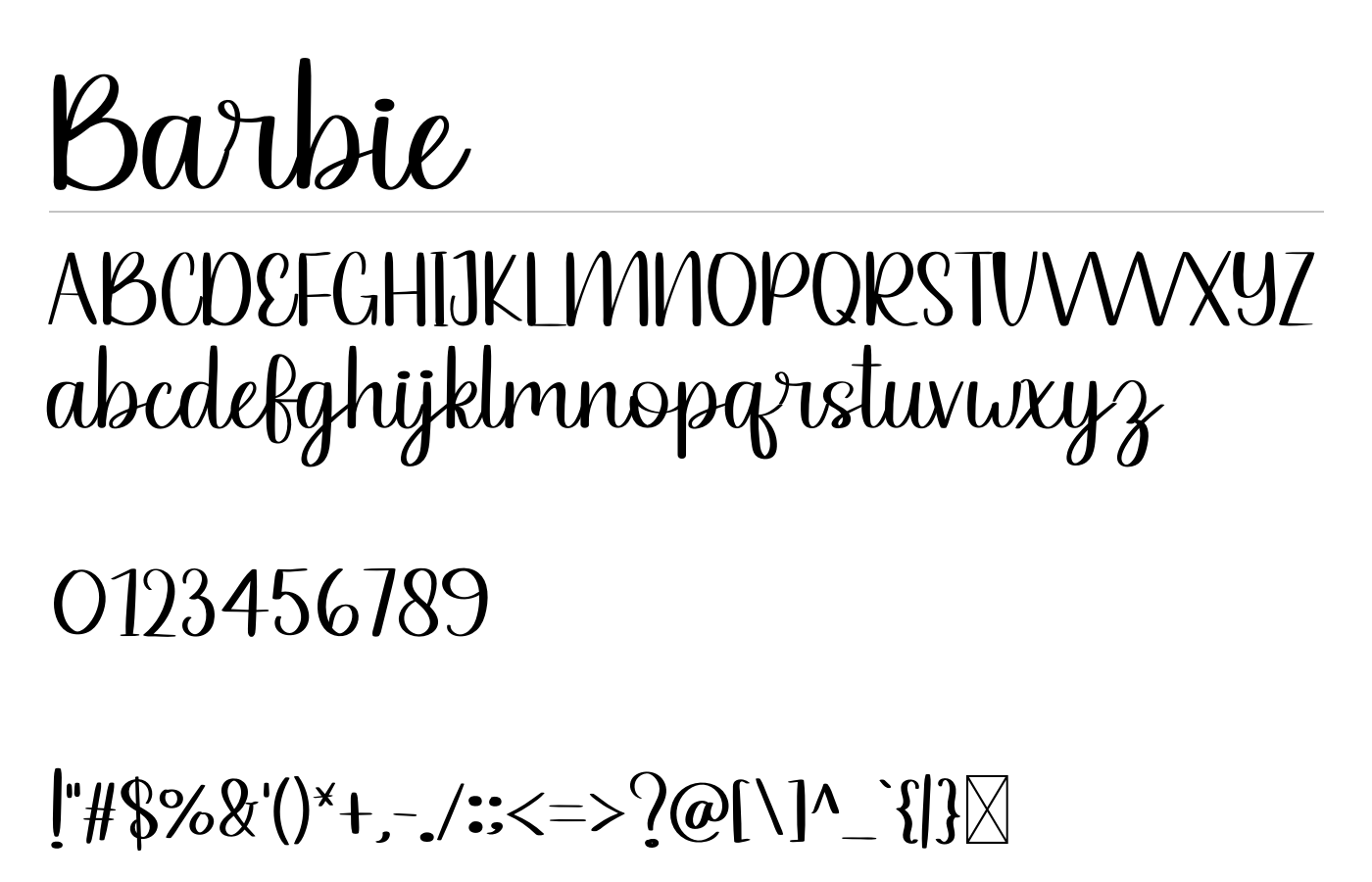 Barbie Font preview