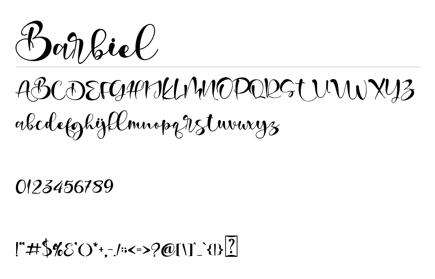 Barbiel Font preview