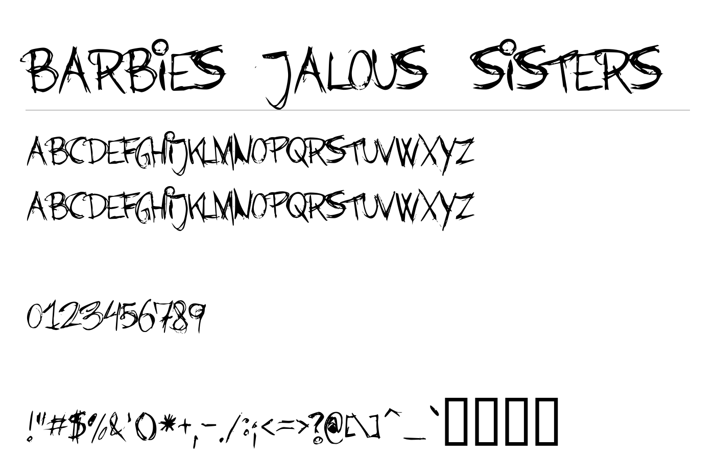 Barbies Jalous Sisters Font preview