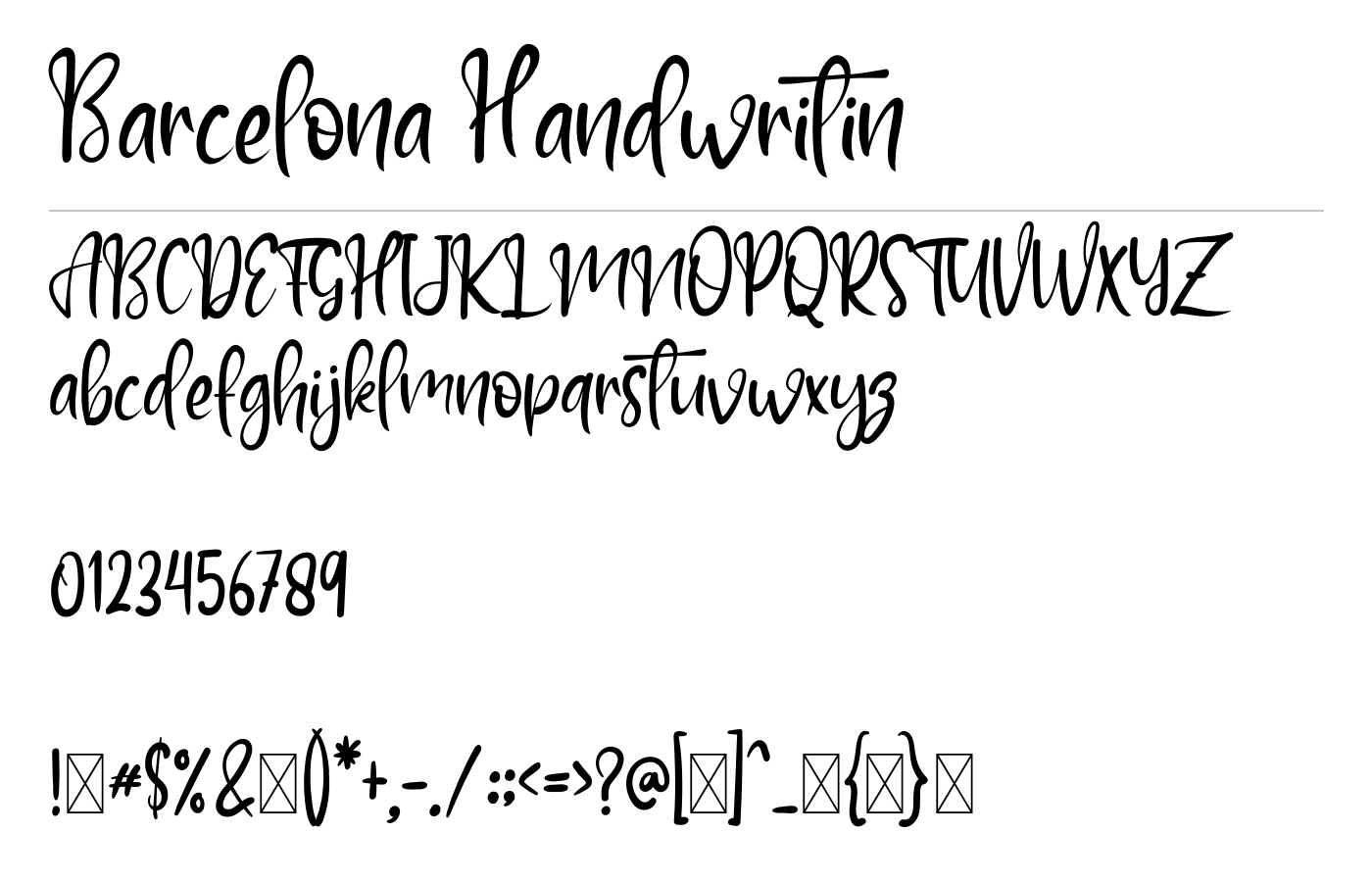 Barcelona Handwritin Font preview