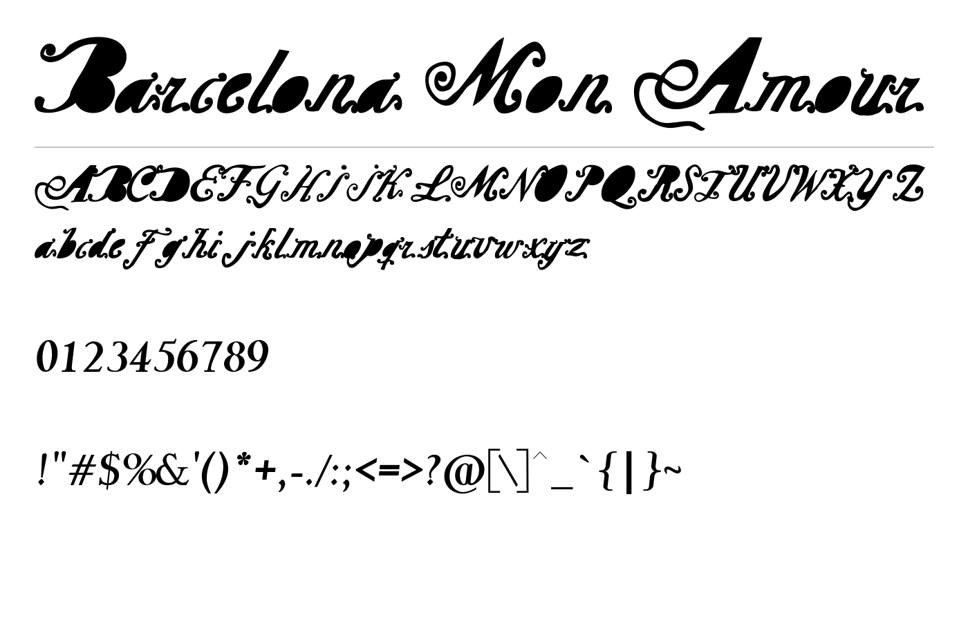 Barcelona Mon Amour Font preview