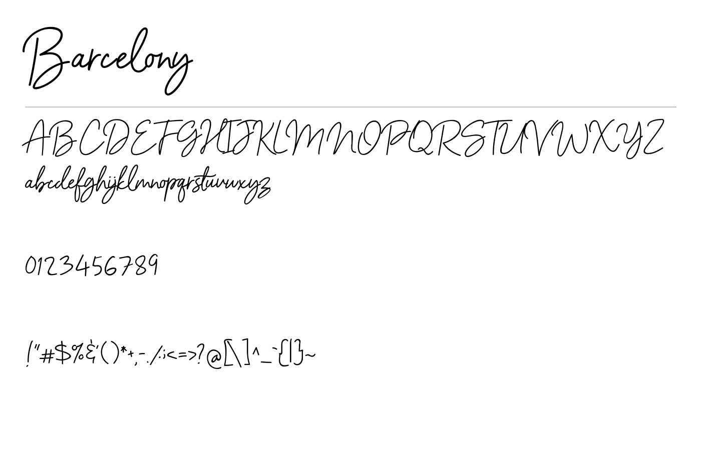 Barcelony Font preview