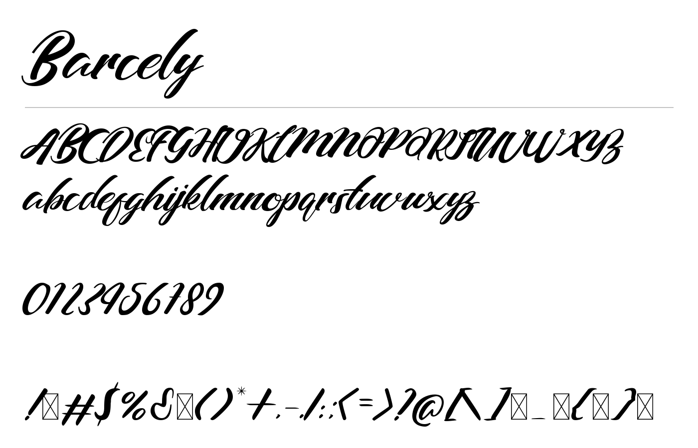 Barcely Font preview