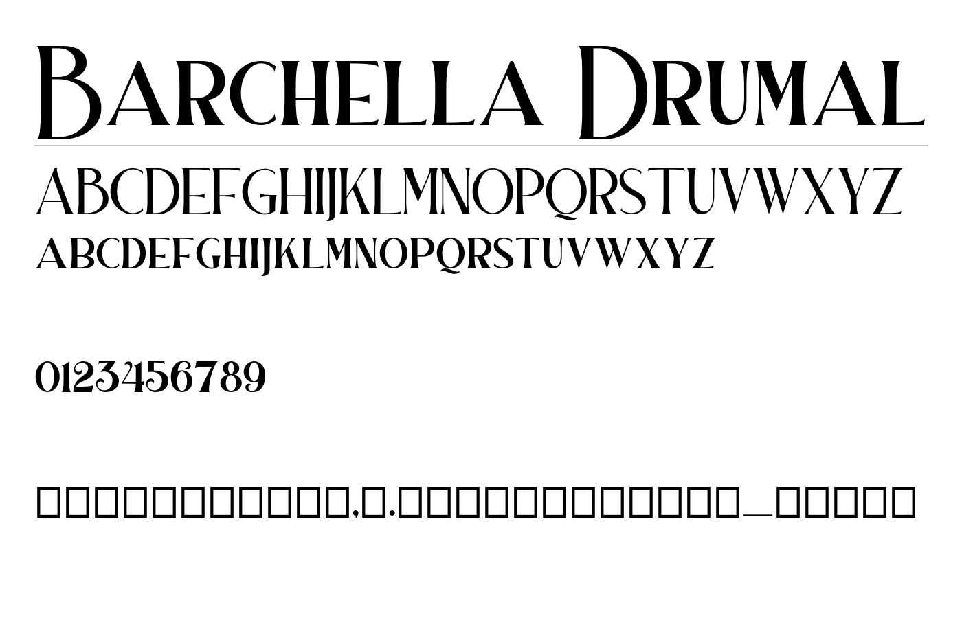 Barchella Drumal Font preview