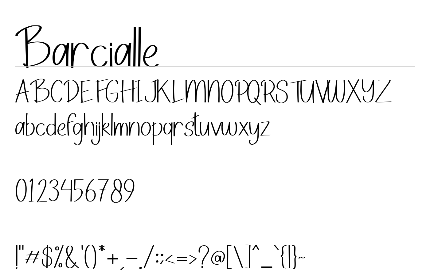 Barcialle Font preview