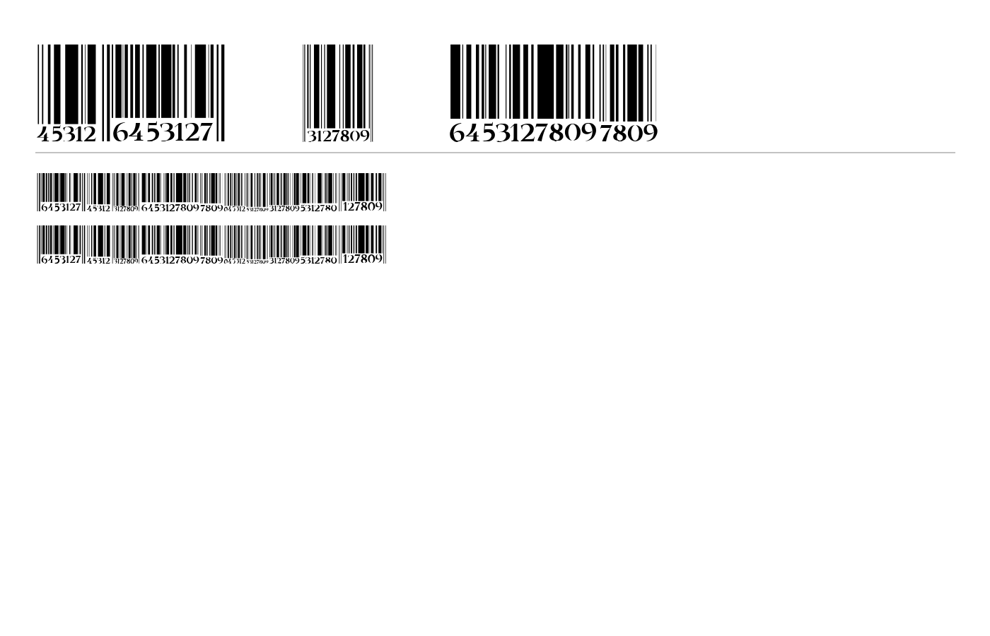 Barcode Font preview