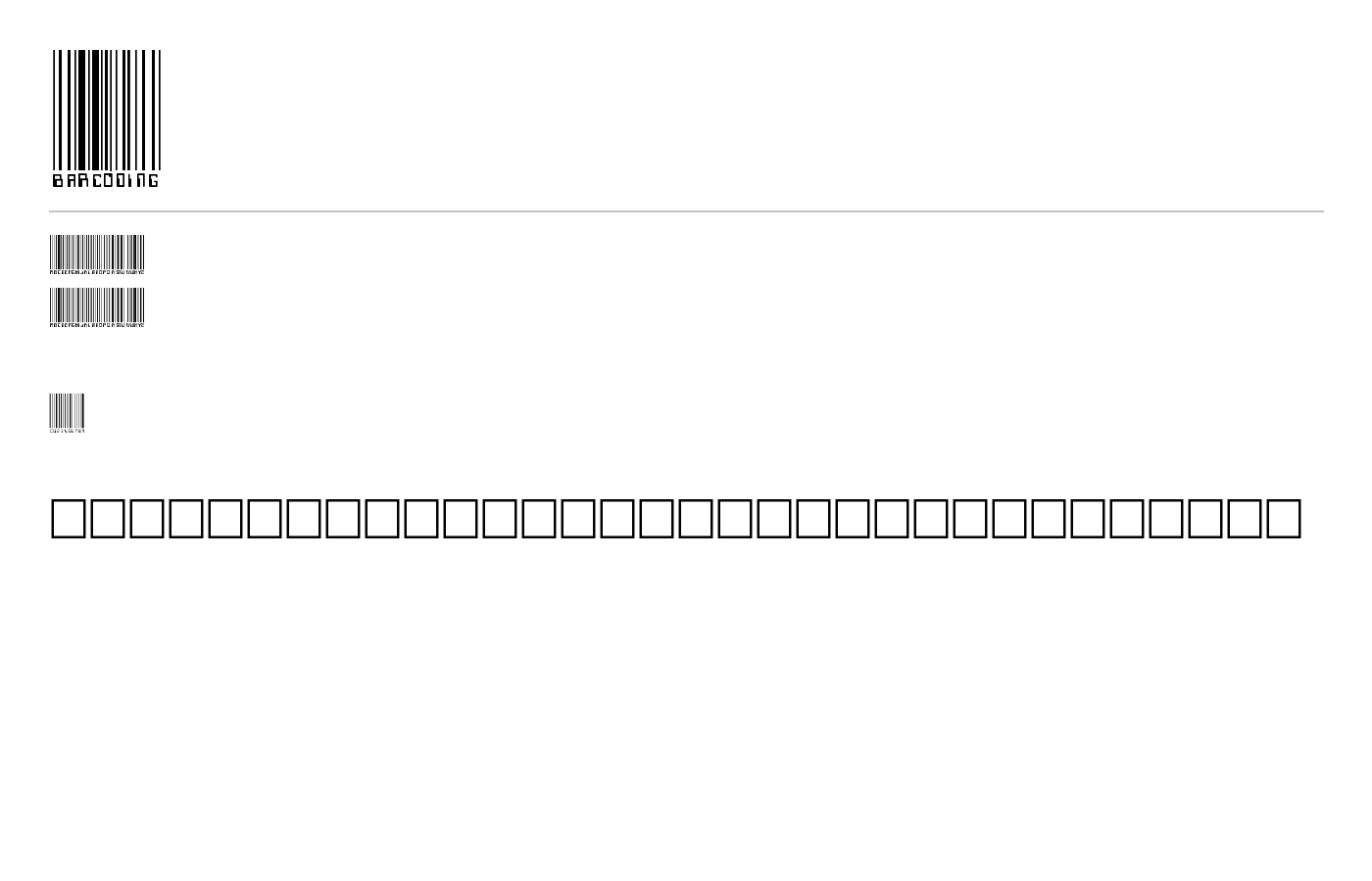 Barcoding Font preview
