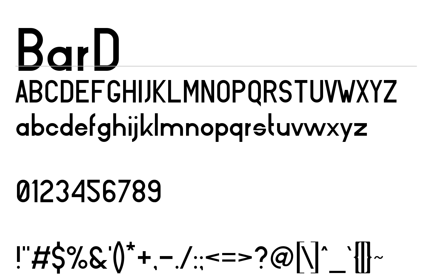 BarD Font preview