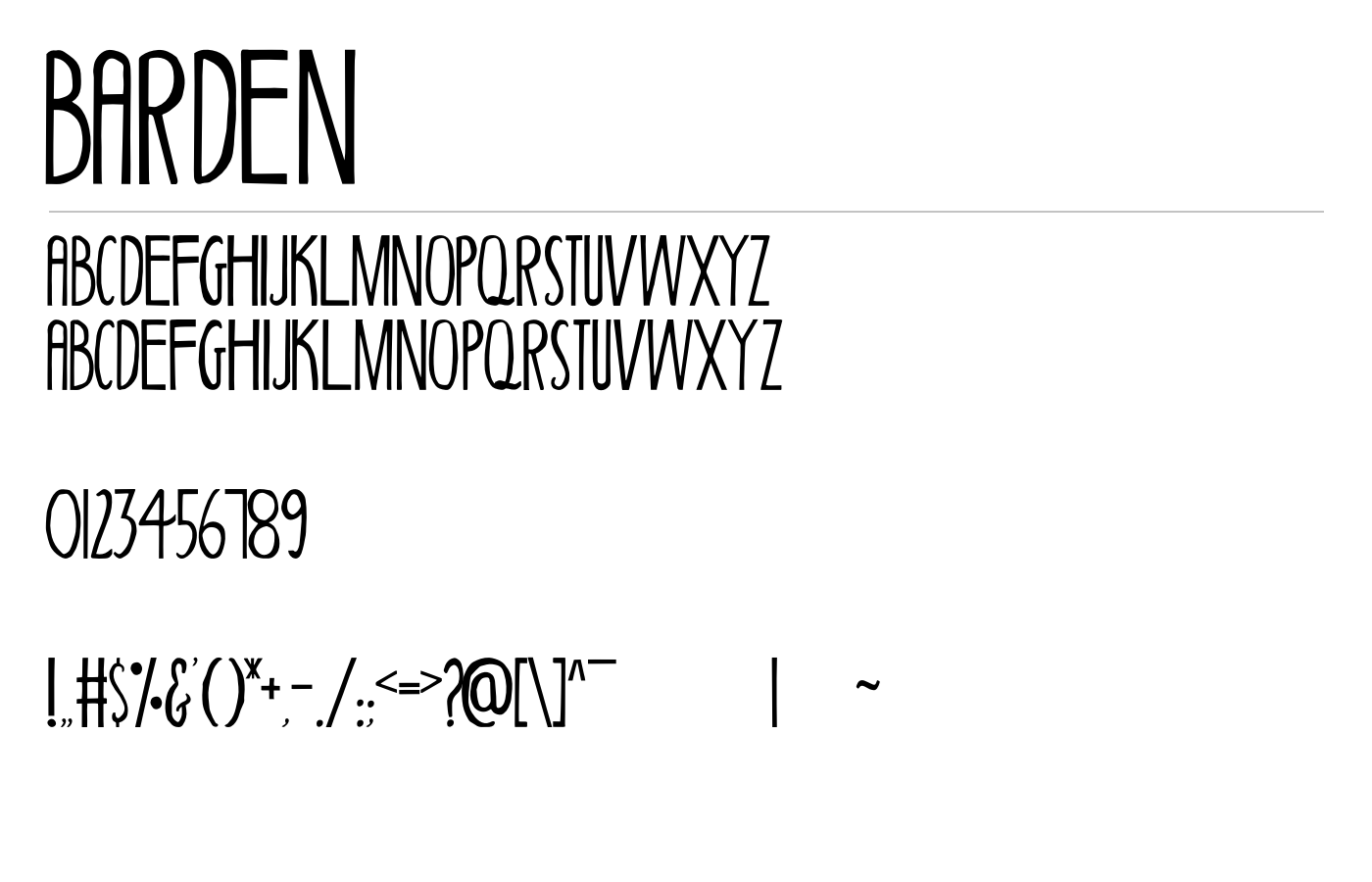 Barden Font preview