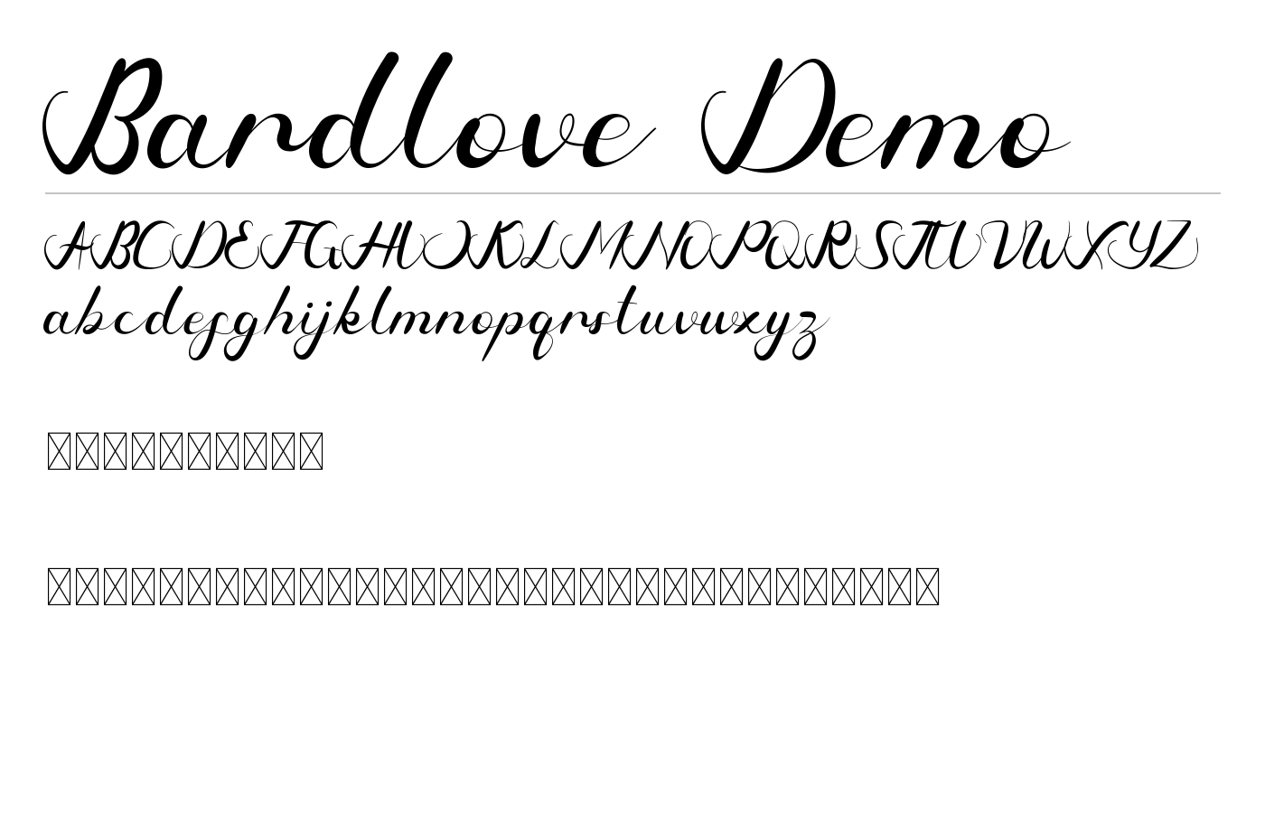 Bardlove Demo Font preview