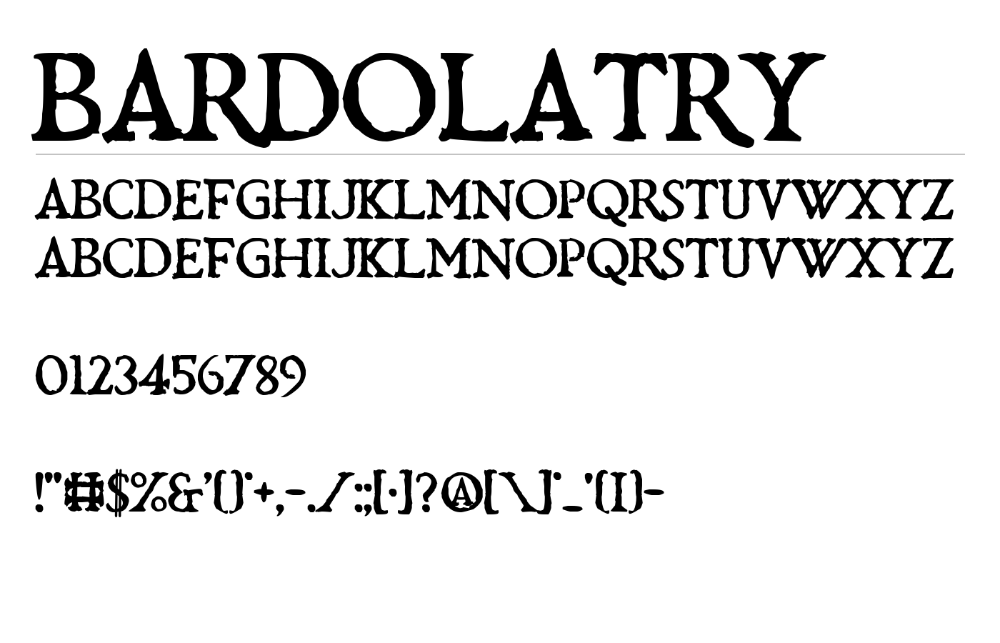 Bardolatry Font preview