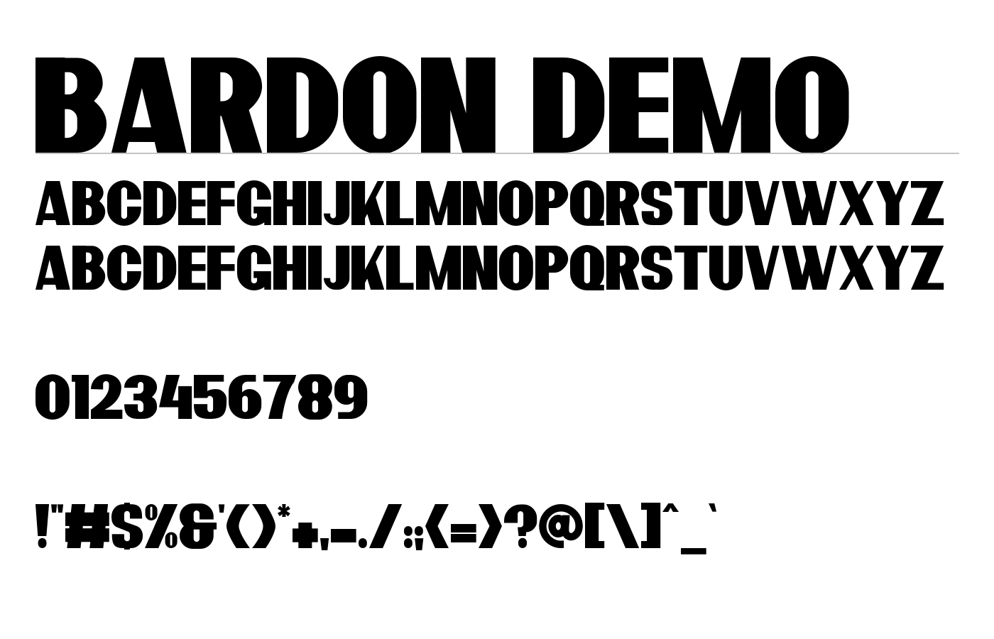 Bardon Font preview