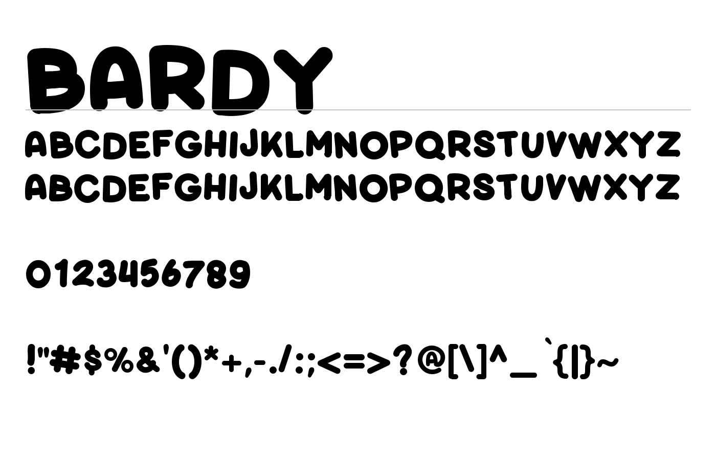 Bardy Font preview