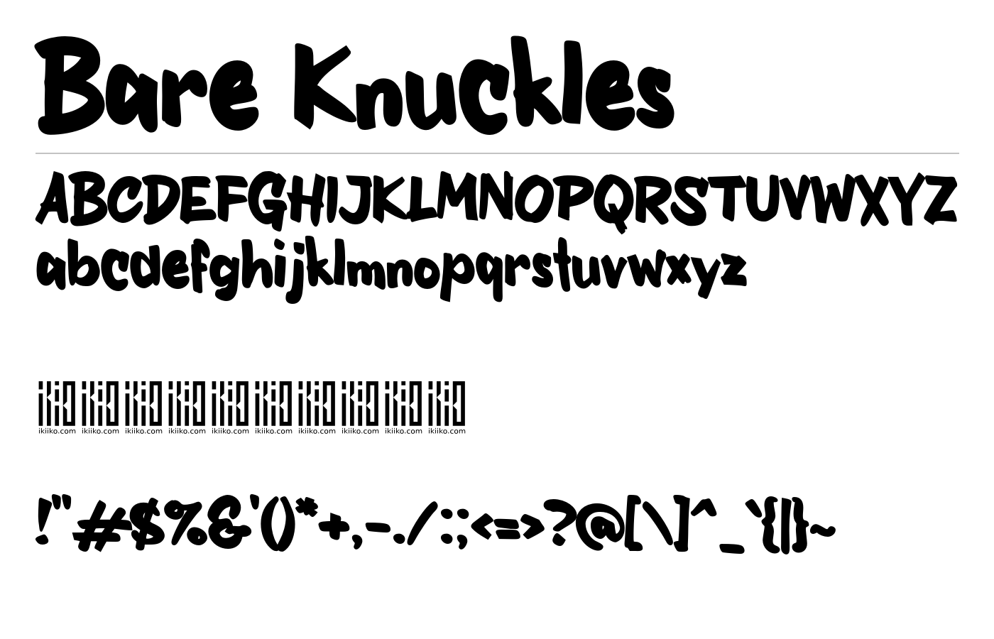 Bare Knuckles Font preview