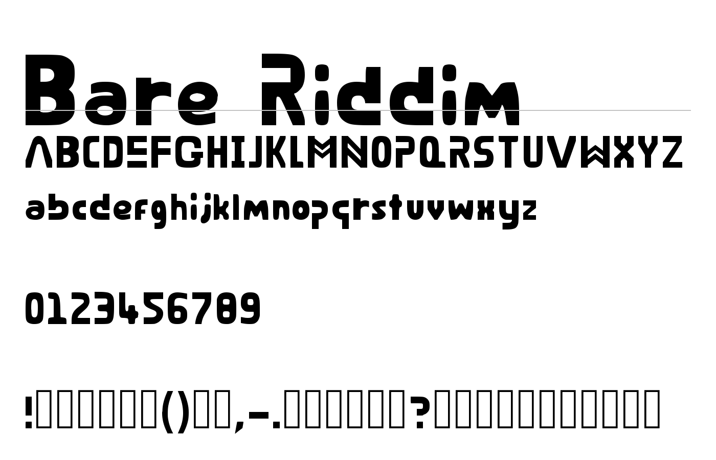 Bare Riddim Font preview