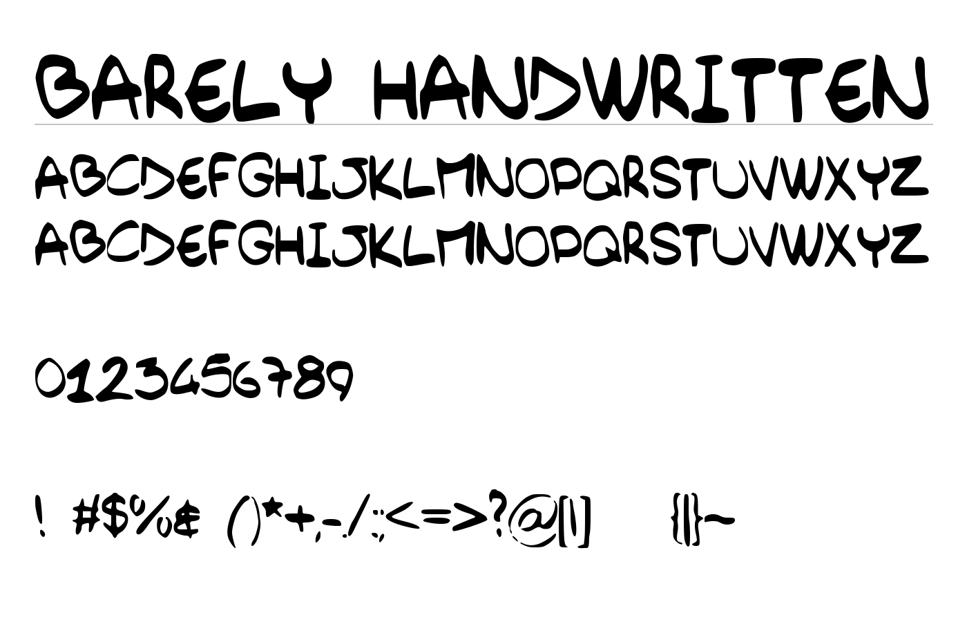Barely_Handwritten Font preview
