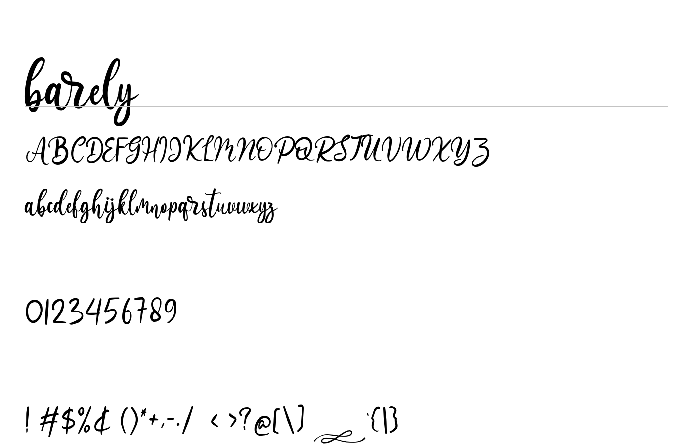 barely Font preview