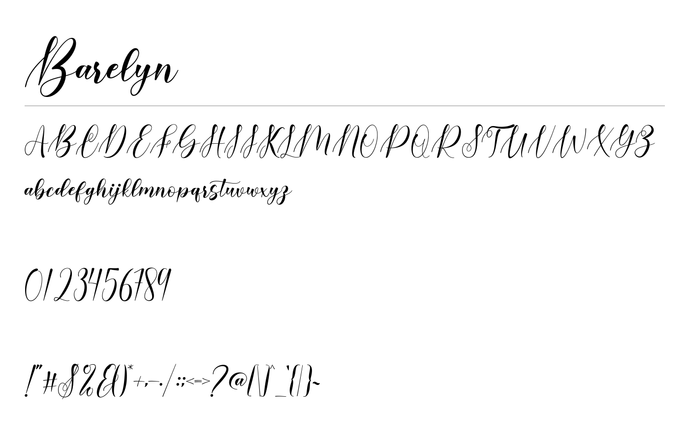 Barelyn Font preview