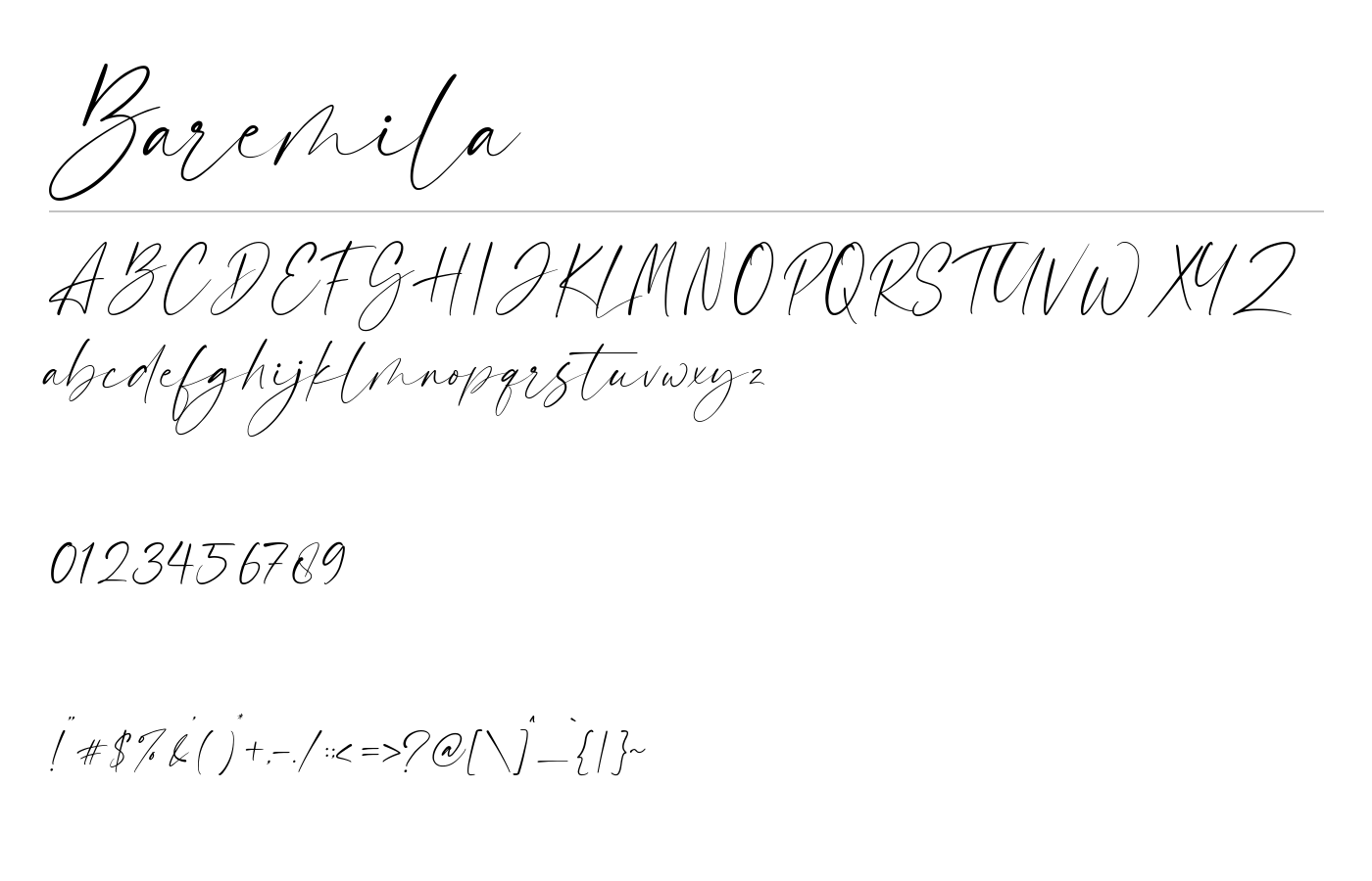 Baremila Font preview