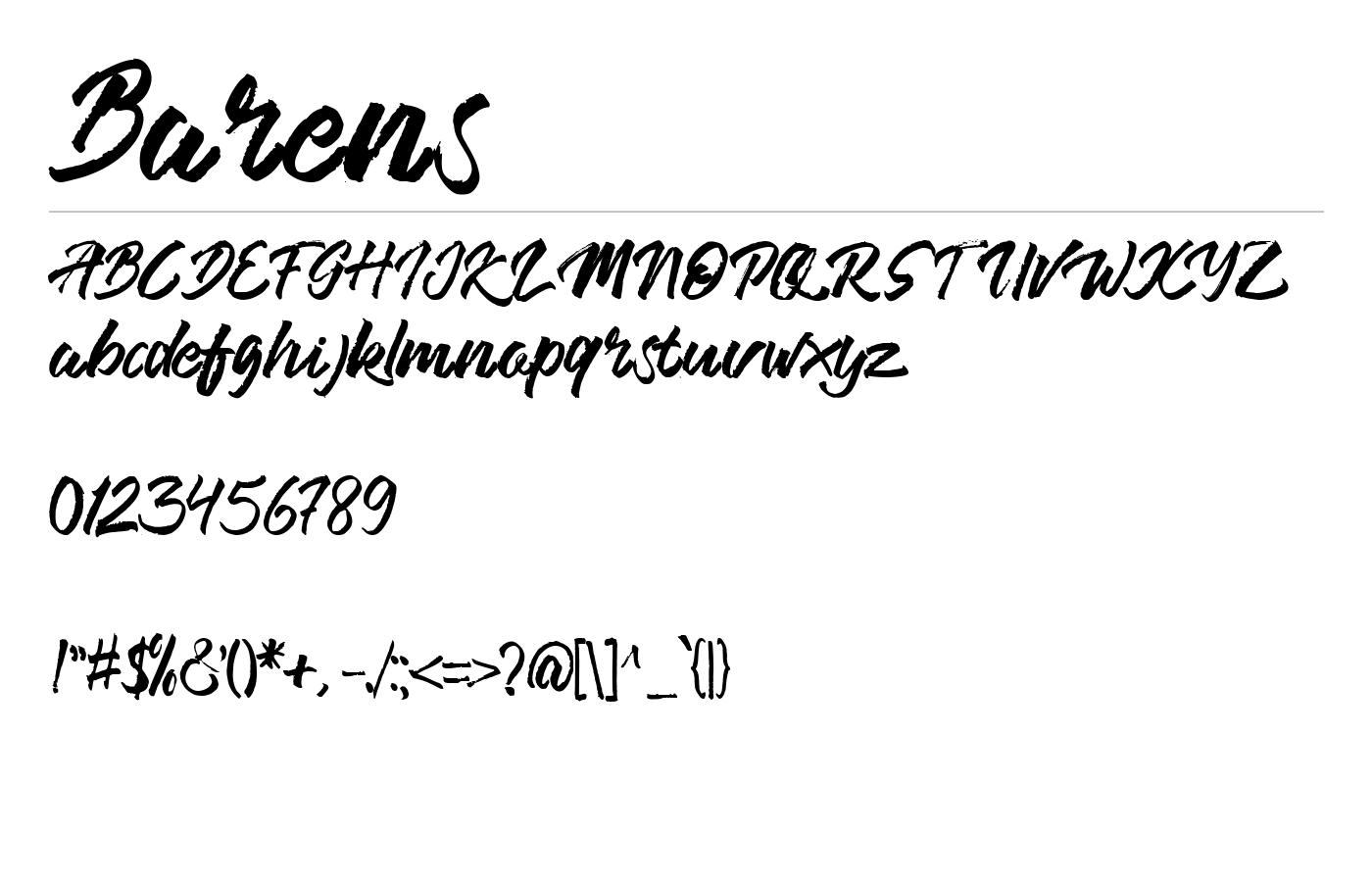 Barens Font preview