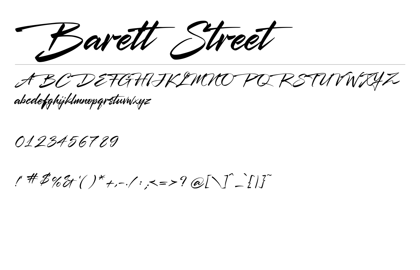 Barett Street Font preview