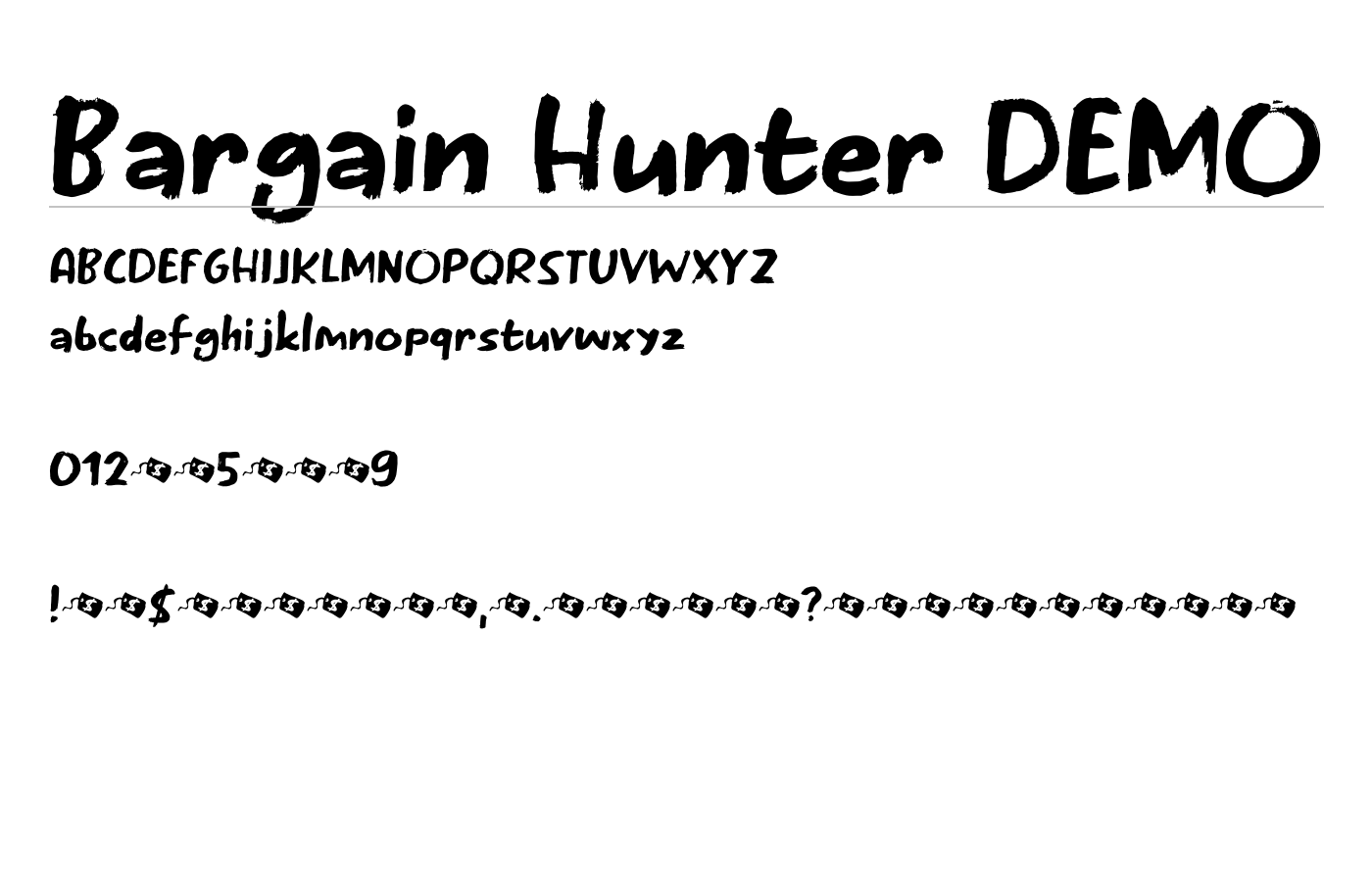 Bargain Hunter DEMO Font preview