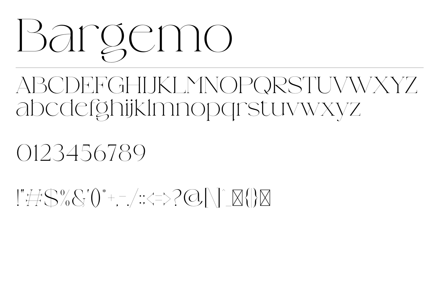 Bargemo Font preview