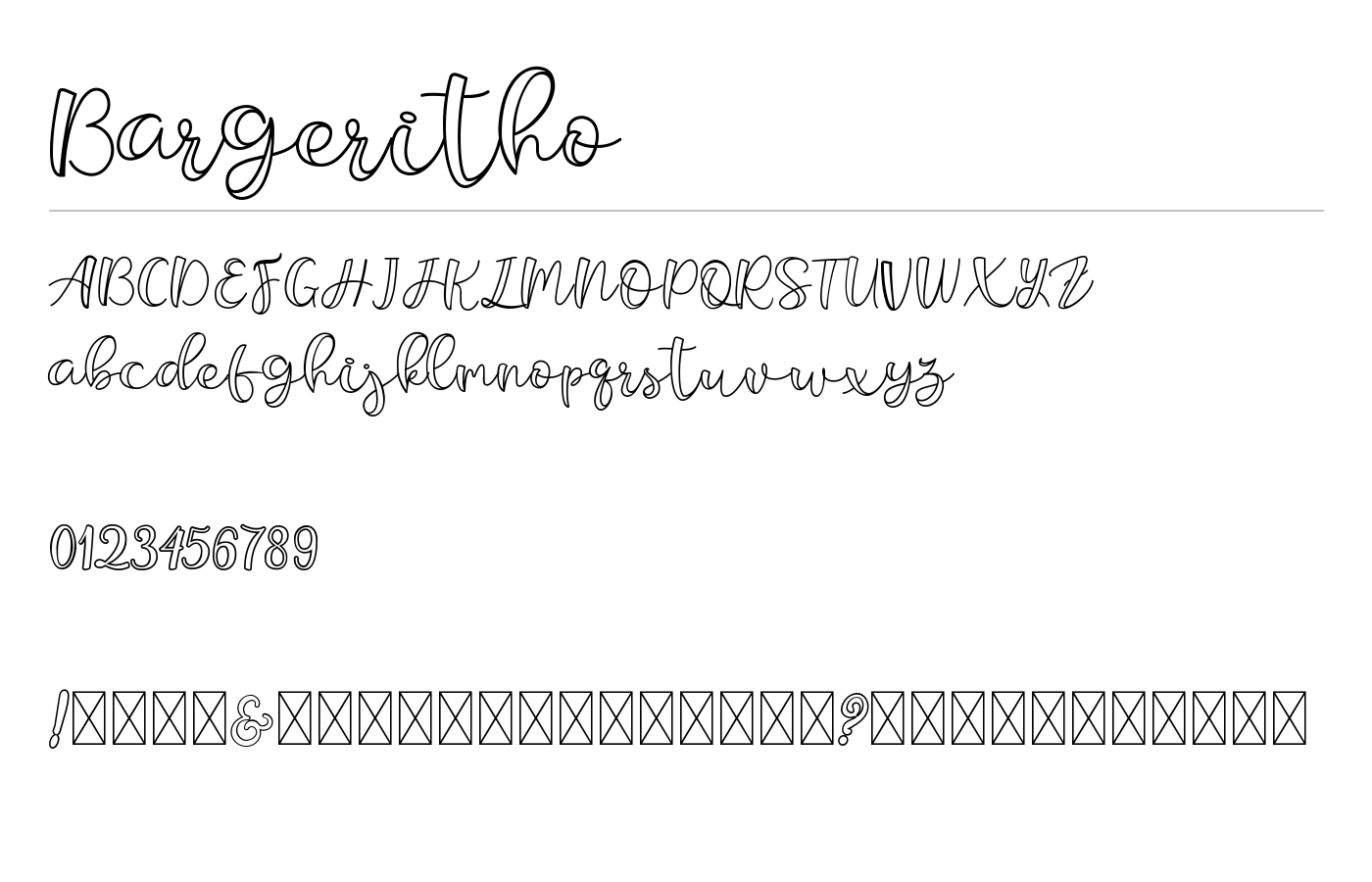 Bargeritho Font preview