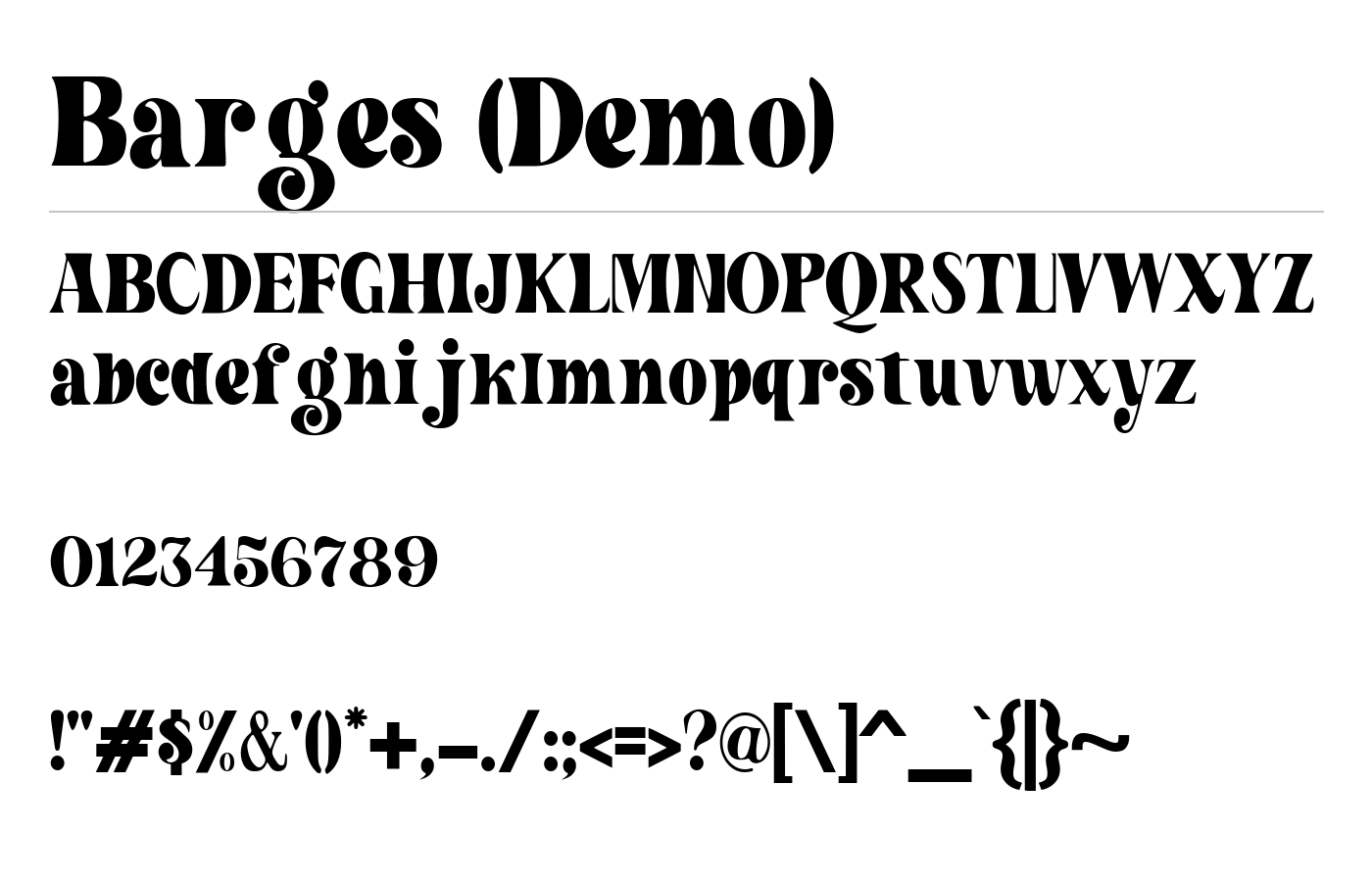Barges (Demo) Font preview